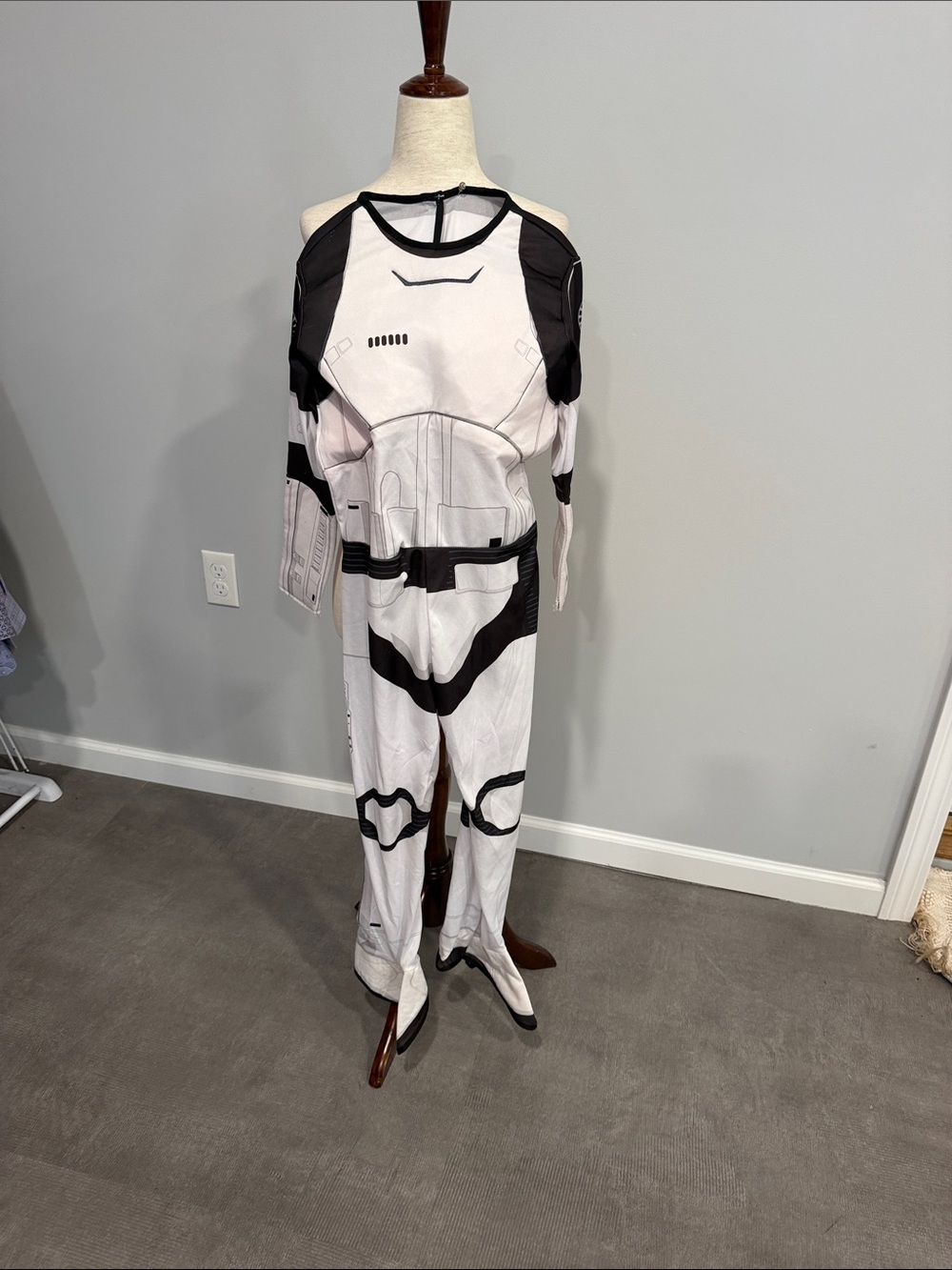 Star Wars Stormtrooper One-Piece Costume Jumpsuit - White & Black Kids Medium